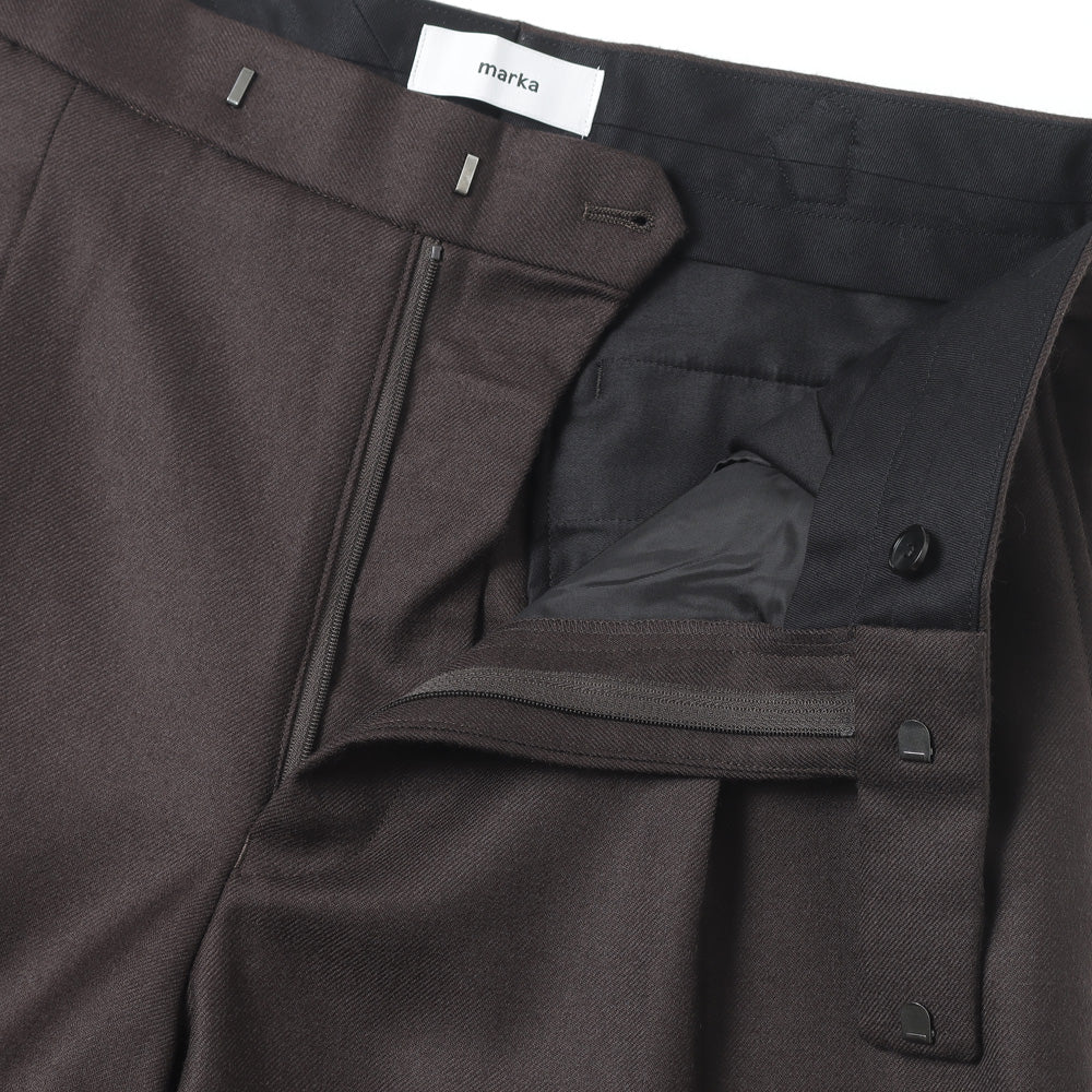 OFFICER PANTS 2TUCK WIDE WOOL SOFT SERGE