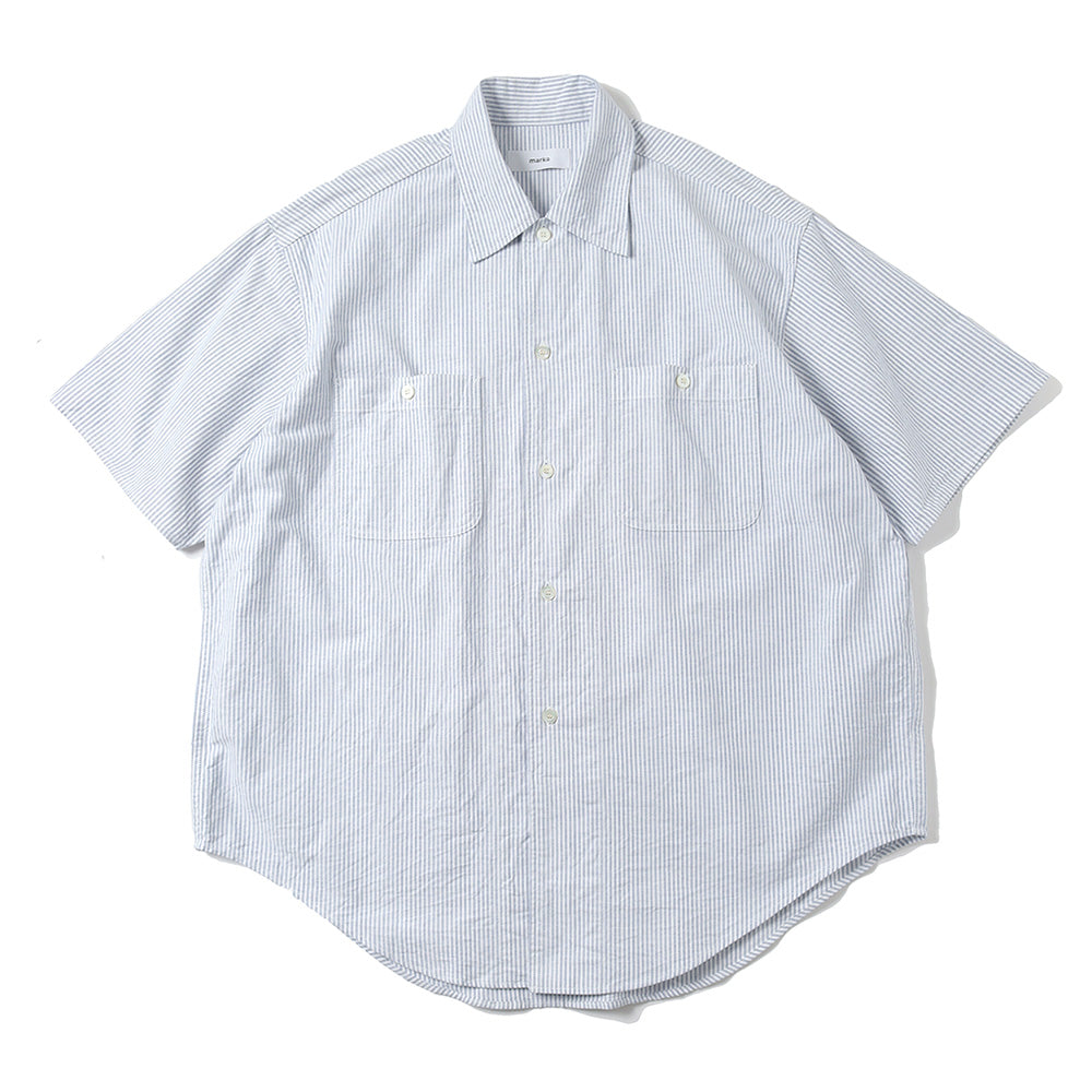 WORK SHIRT S/S ORGANIC COTTON OXFORD STRIPE