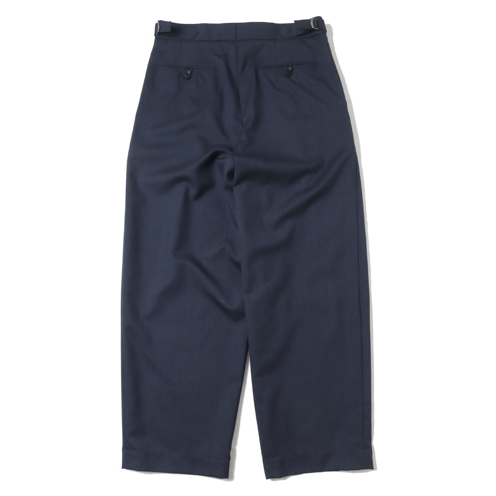 OFFICER PANTS 2TUCK WIDE WOOL TROPICAL MELANGE