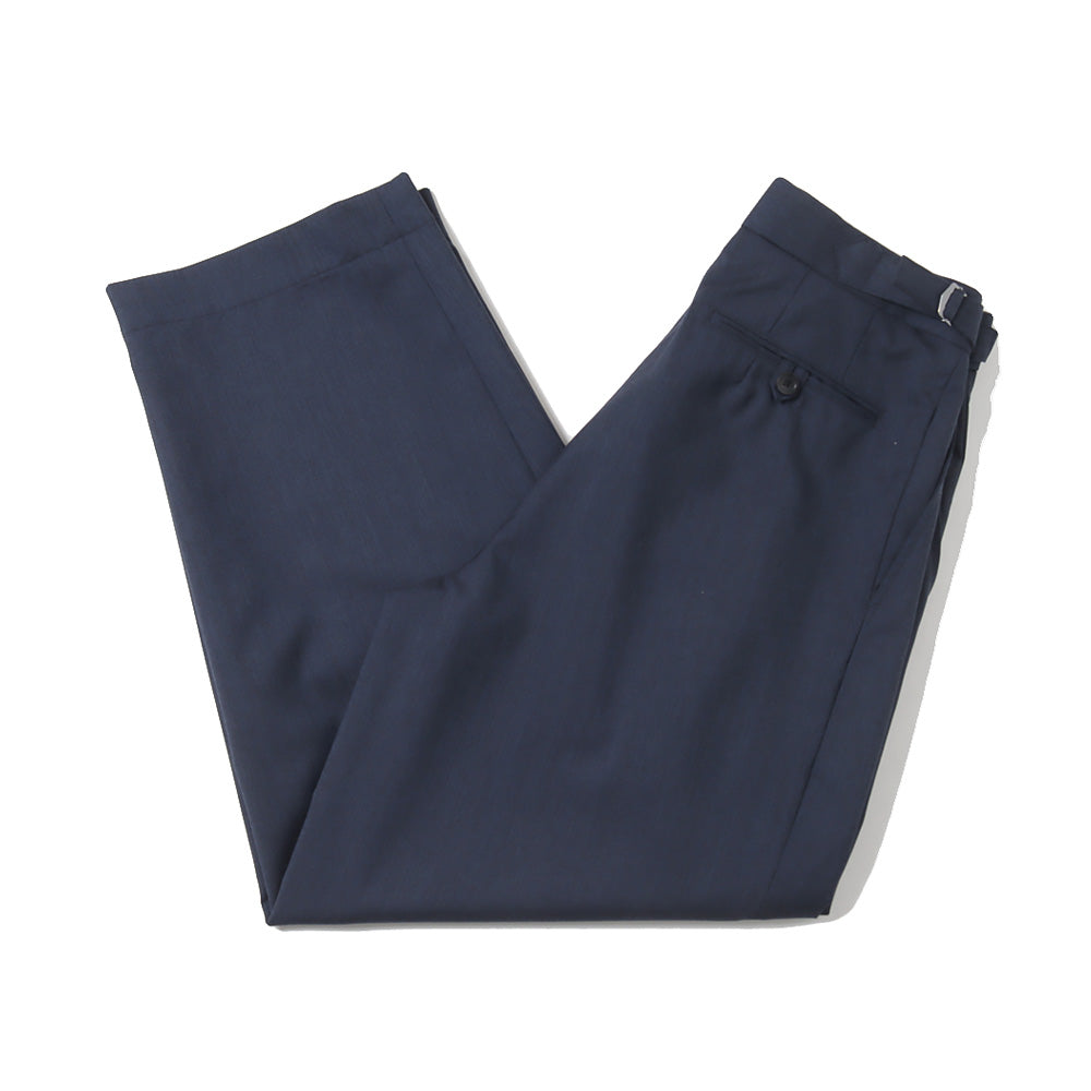 OFFICER PANTS 2TUCK WIDE WOOL TROPICAL MELANGE