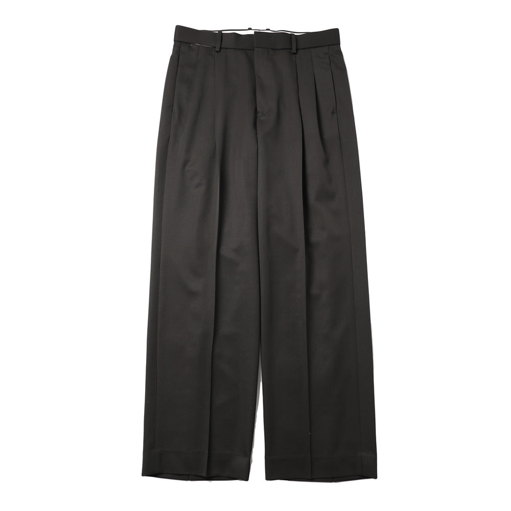 DOUBLE PLEATED STRAIGHT TROUSERS ORGANIC WOOL GABARDINE