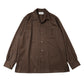 ITALIAN OPEN COLLAR SHIRT ORGANIC WOOL GABARDINE