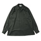 ITALIAN OPEN COLLAR SHIRT ORGANIC WOOL GABARDINE