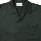 ITALIAN OPEN COLLAR SHIRT ORGANIC WOOL GABARDINE