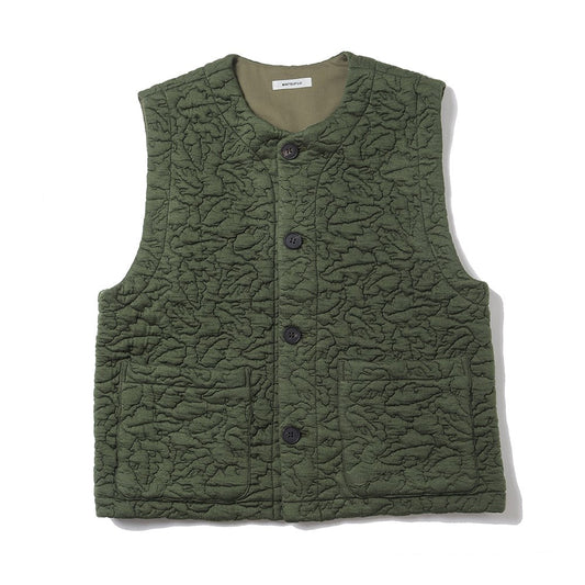 Leaves Quilted Jacquard Vest