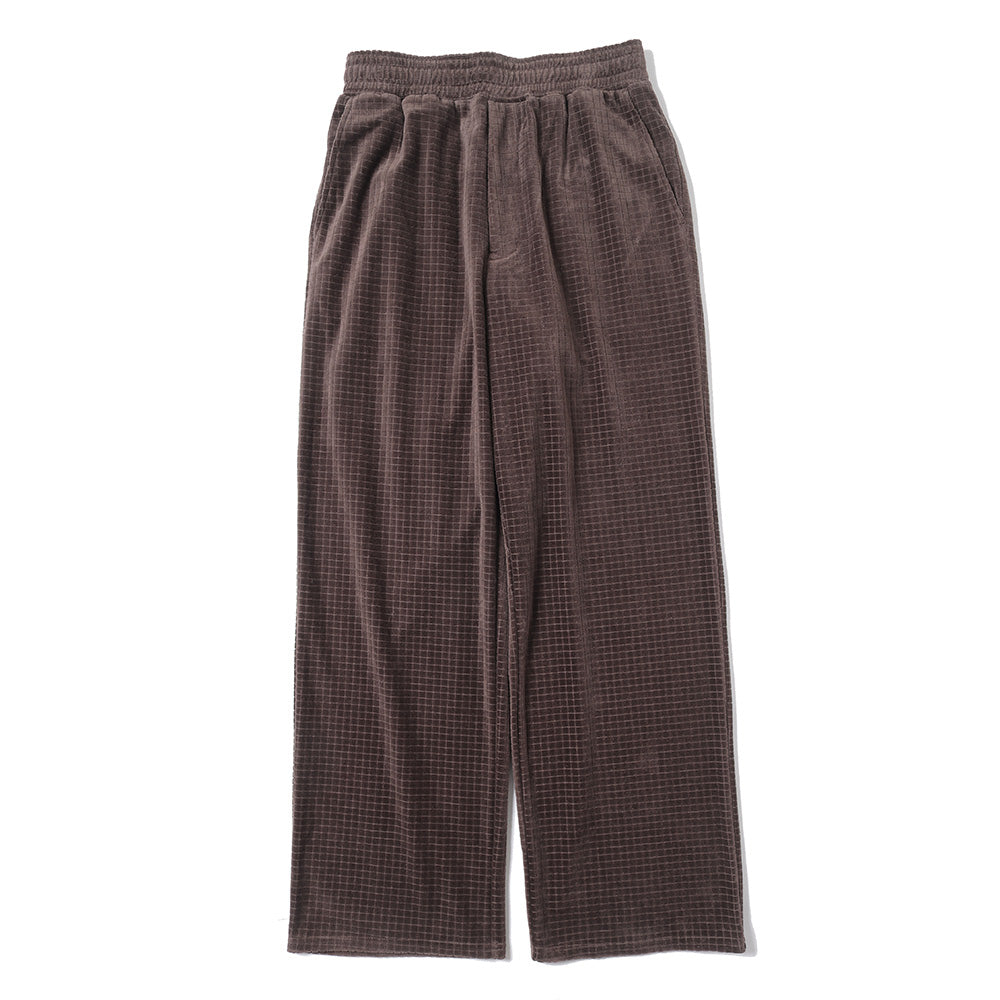 Velor Block Check Jacquard Pants