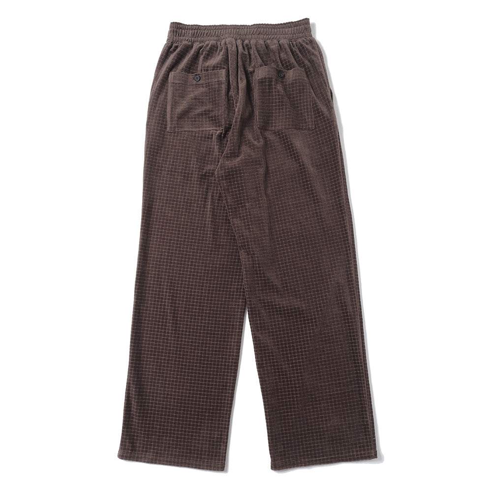 Velor Block Check Jacquard Pants