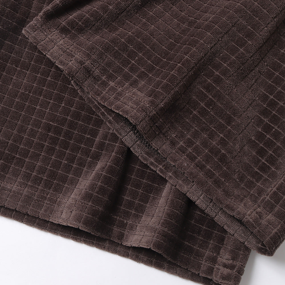 Velor Block Check Jacquard Pants