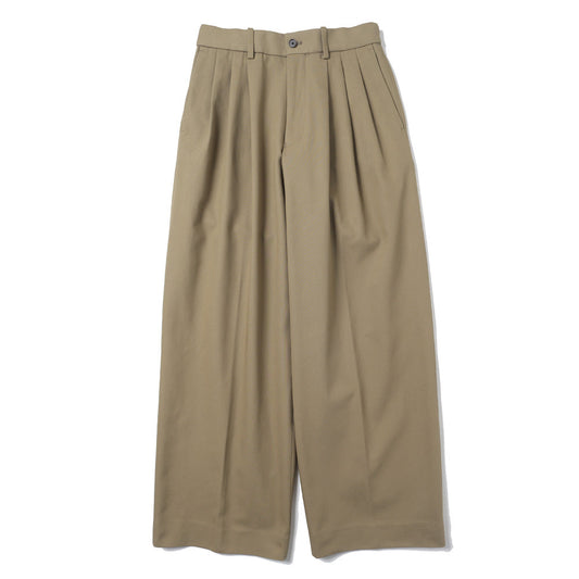 TRIPLE PLEATED WIDE TROUSERS ORGANIC COTTON SURVIVAL CLOTH
