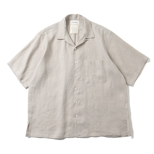 OPEN COLLAR S/S HEMP SHIRT