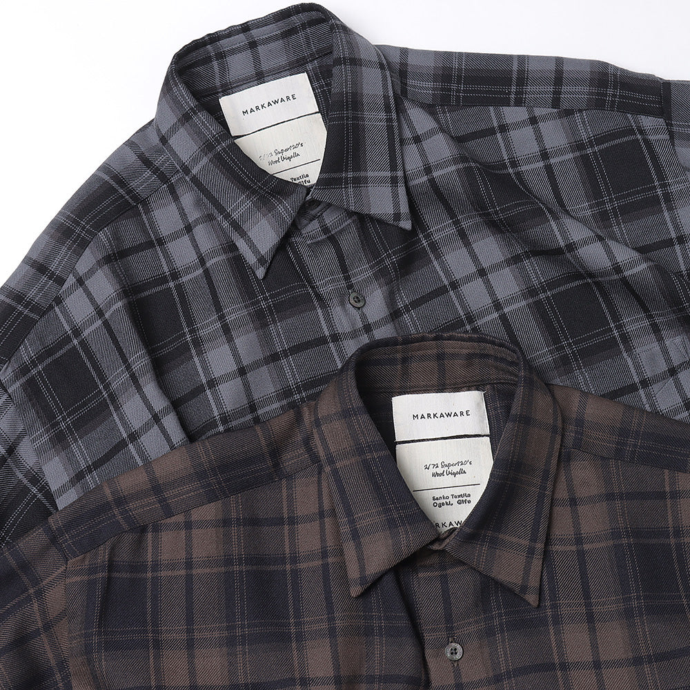 COMFORT FIT SHIRT ORGANIC WOOL CHECK VIYELLA