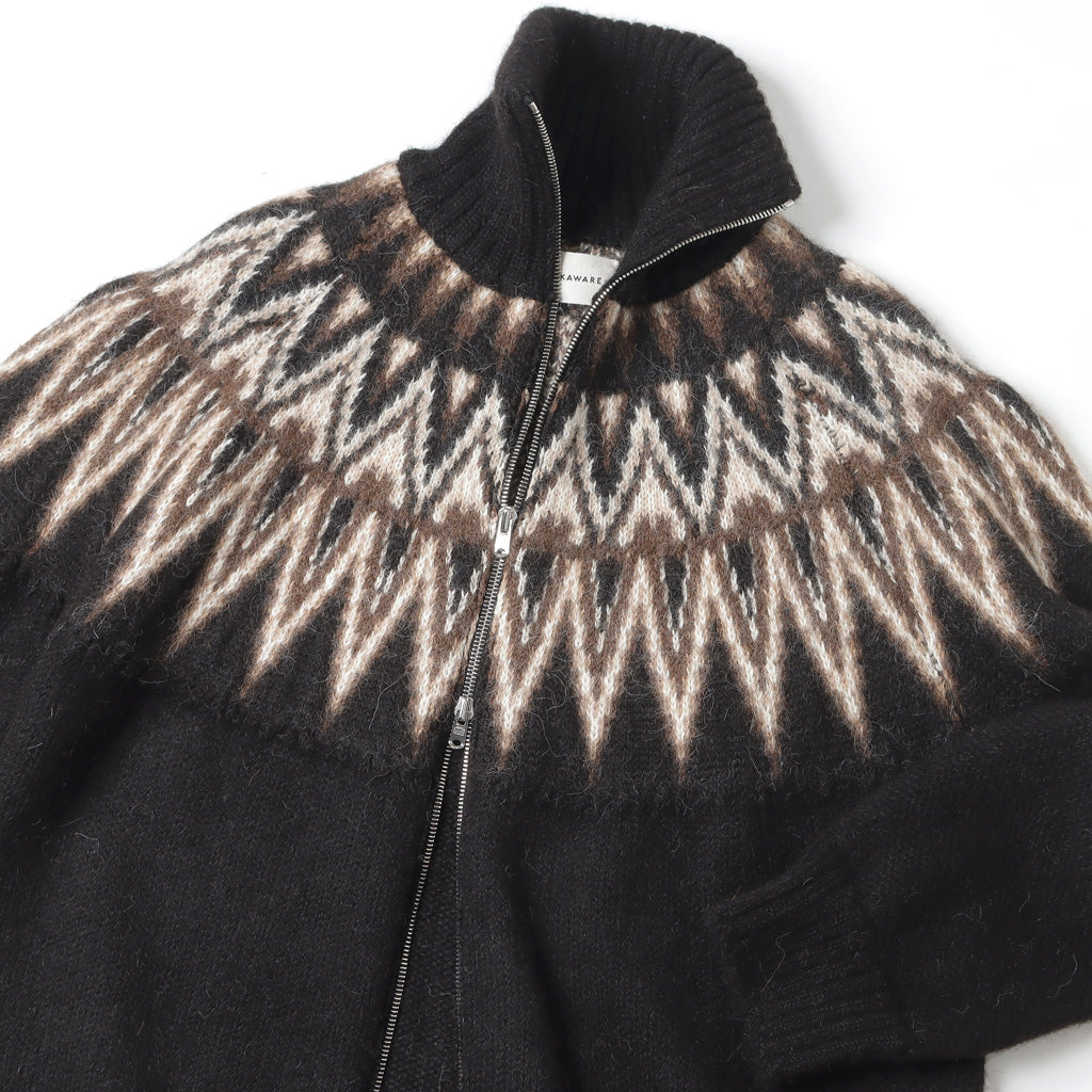 SNOW PATTERN DRIVERS JUMPER NATURAL COLOR ALPACA