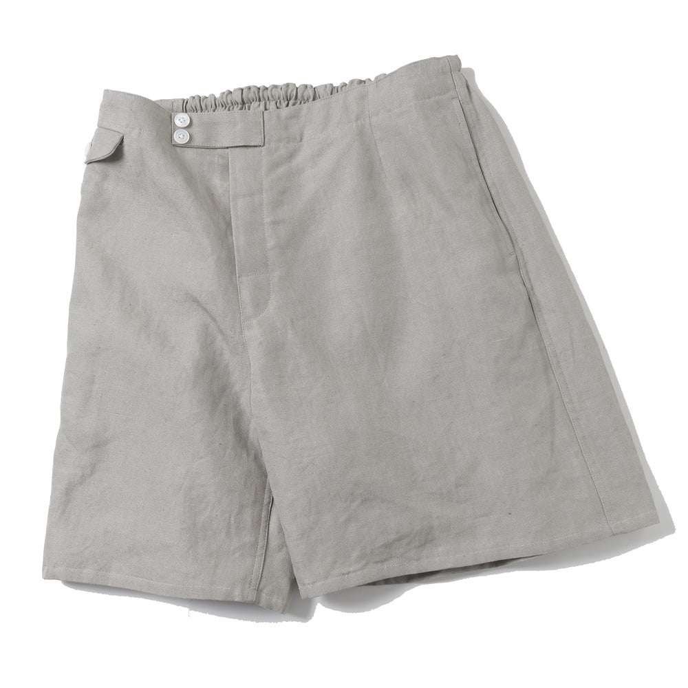 Top-Dyeing Linen Canvas Swim Shorts