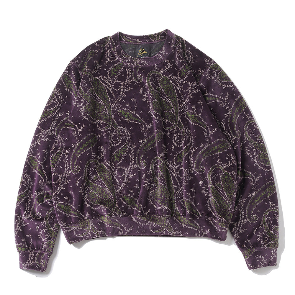 Crew Sweat Shirt - C/PE Paisley Velour Jq.