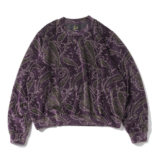 Crew Sweat Shirt - C/PE Paisley Velour Jq.