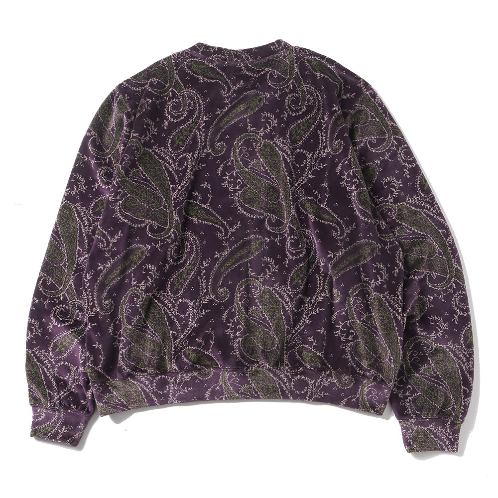 Crew Sweat Shirt - C/PE Paisley Velour Jq.