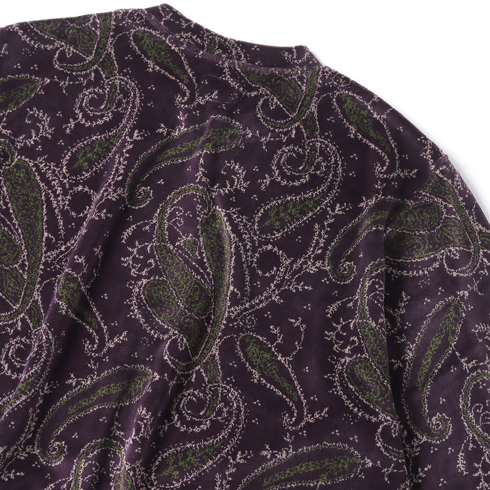 Crew Sweat Shirt - C/PE Paisley Velour Jq.