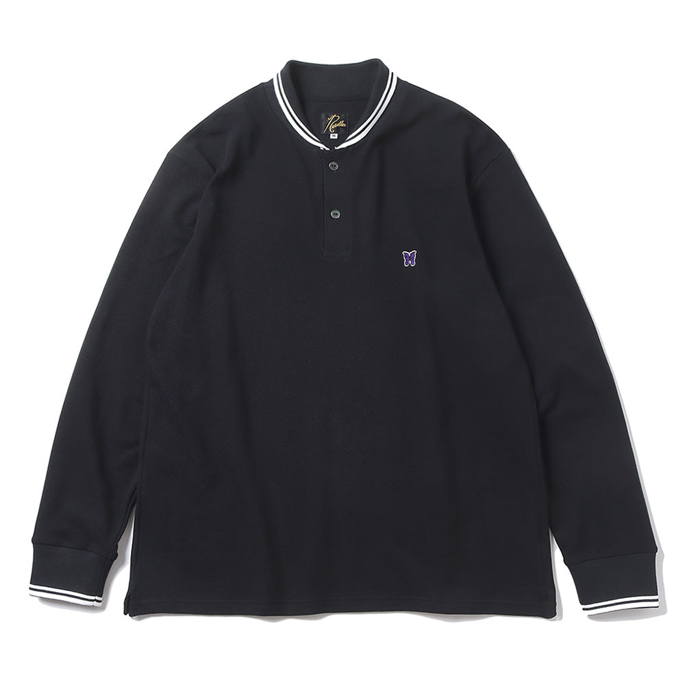 Shawl Collar L/S Polo - Cotton Pique