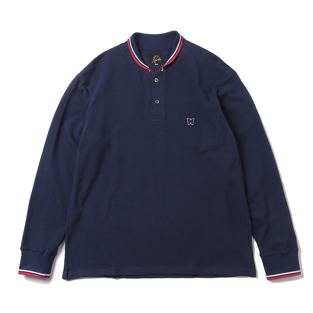 Shawl Collar L/S Polo - Cotton Pique