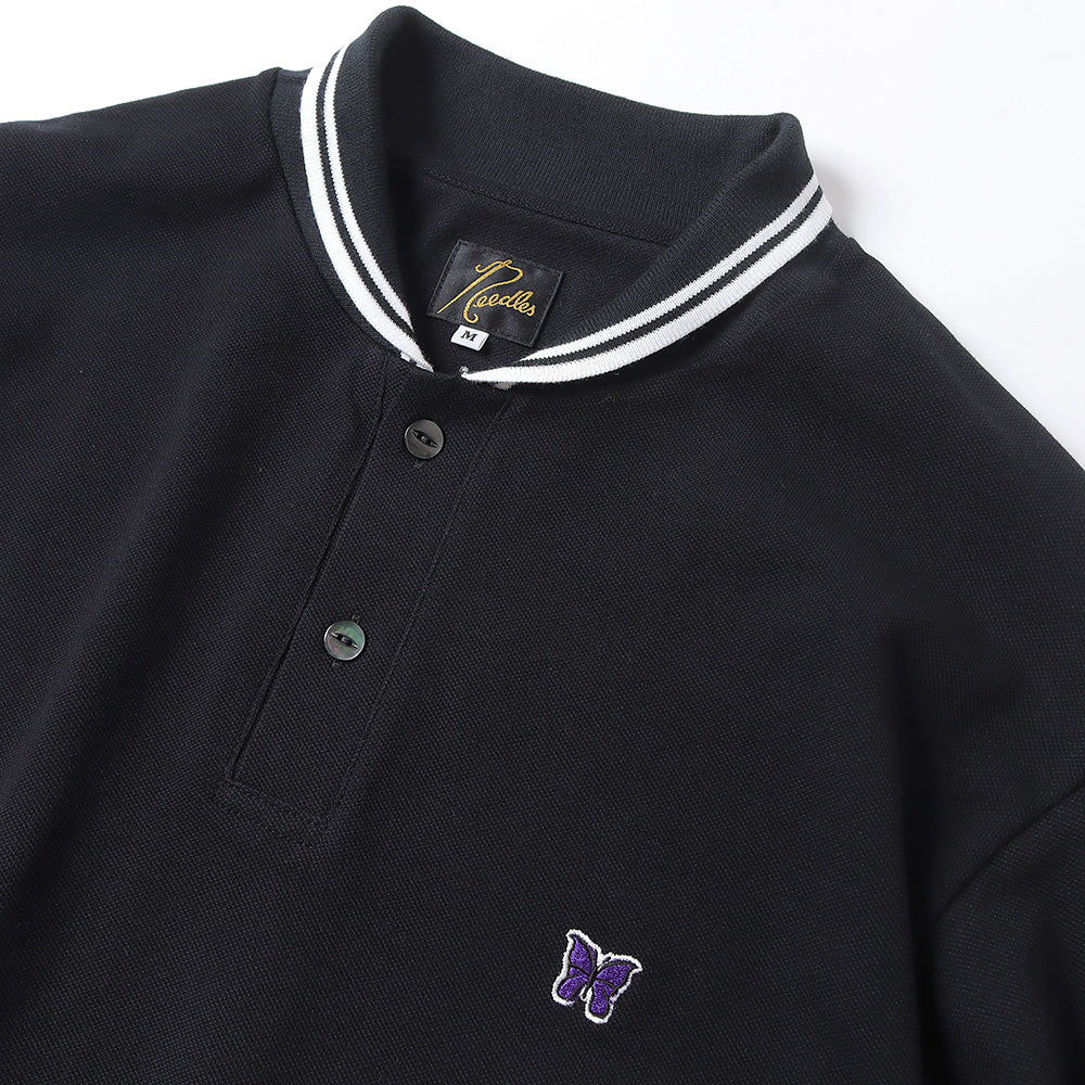 Shawl Collar L/S Polo - Cotton Pique