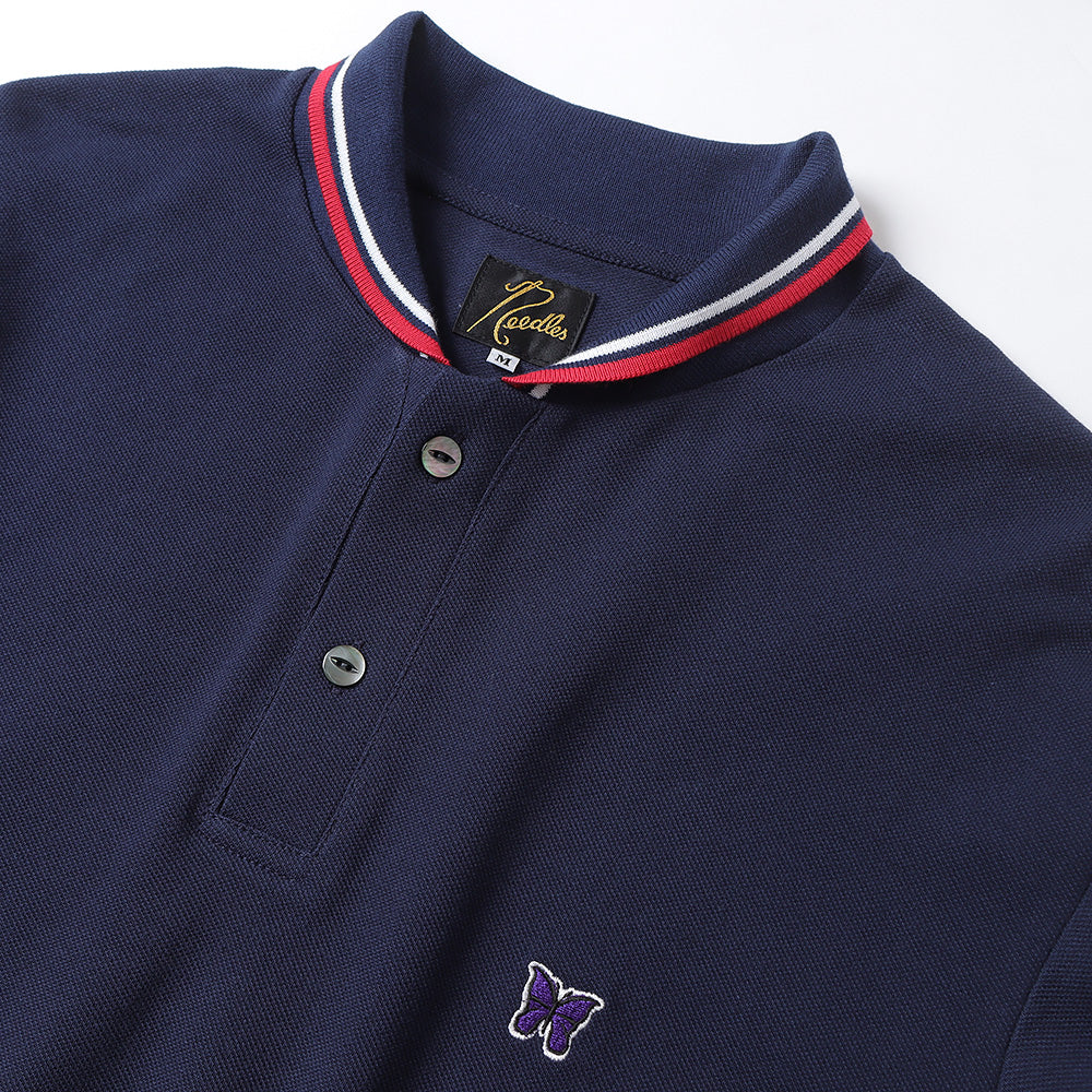 Shawl Collar L/S Polo - Cotton Pique