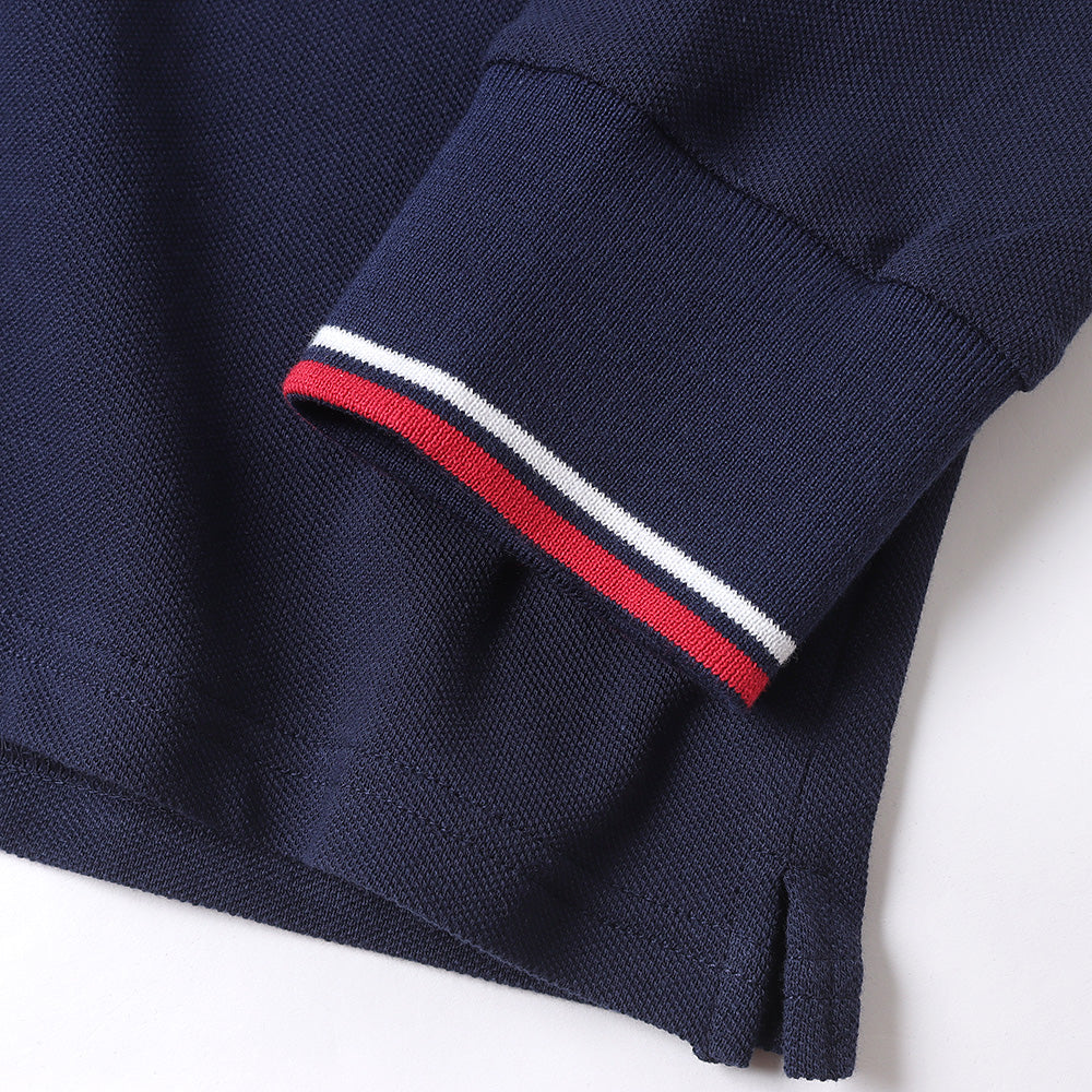 Shawl Collar L/S Polo - Cotton Pique