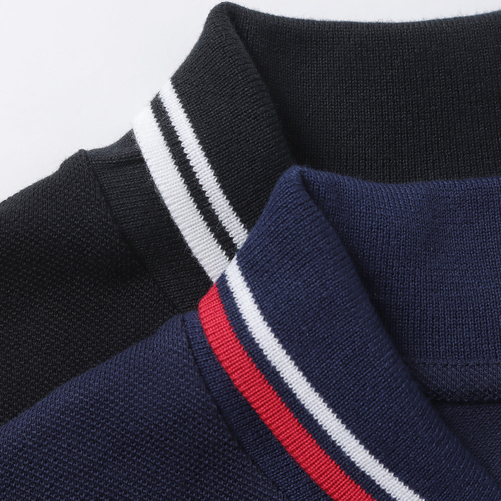 Shawl Collar L/S Polo - Cotton Pique