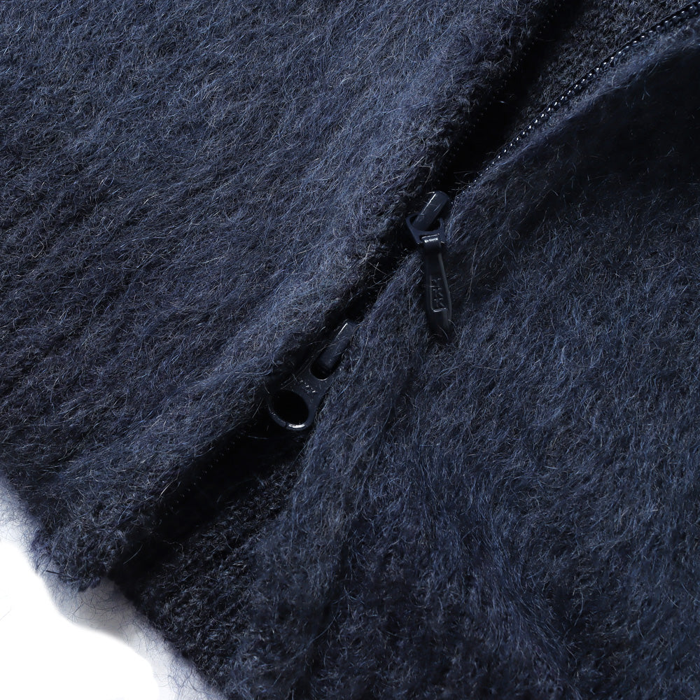 Zipped Mohair Cardigan - Solid