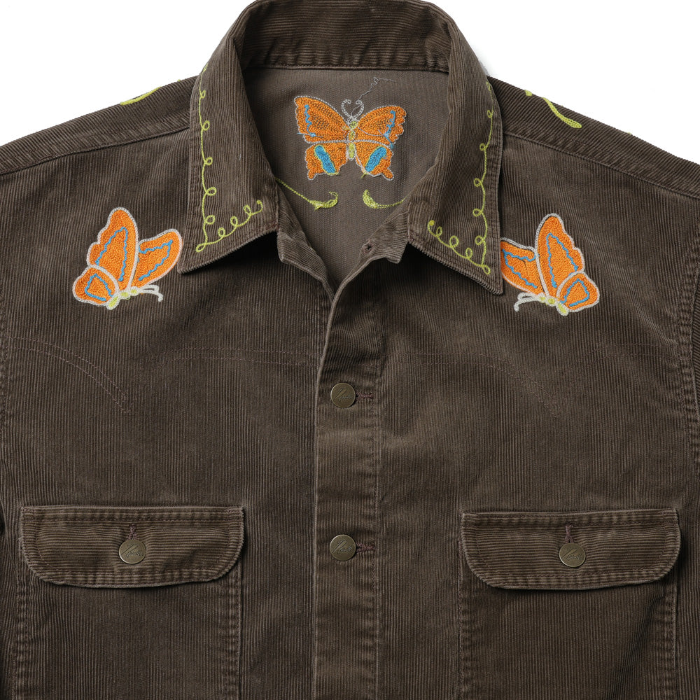 Papillon Emb. Jean Jacket - 14W Corduroy