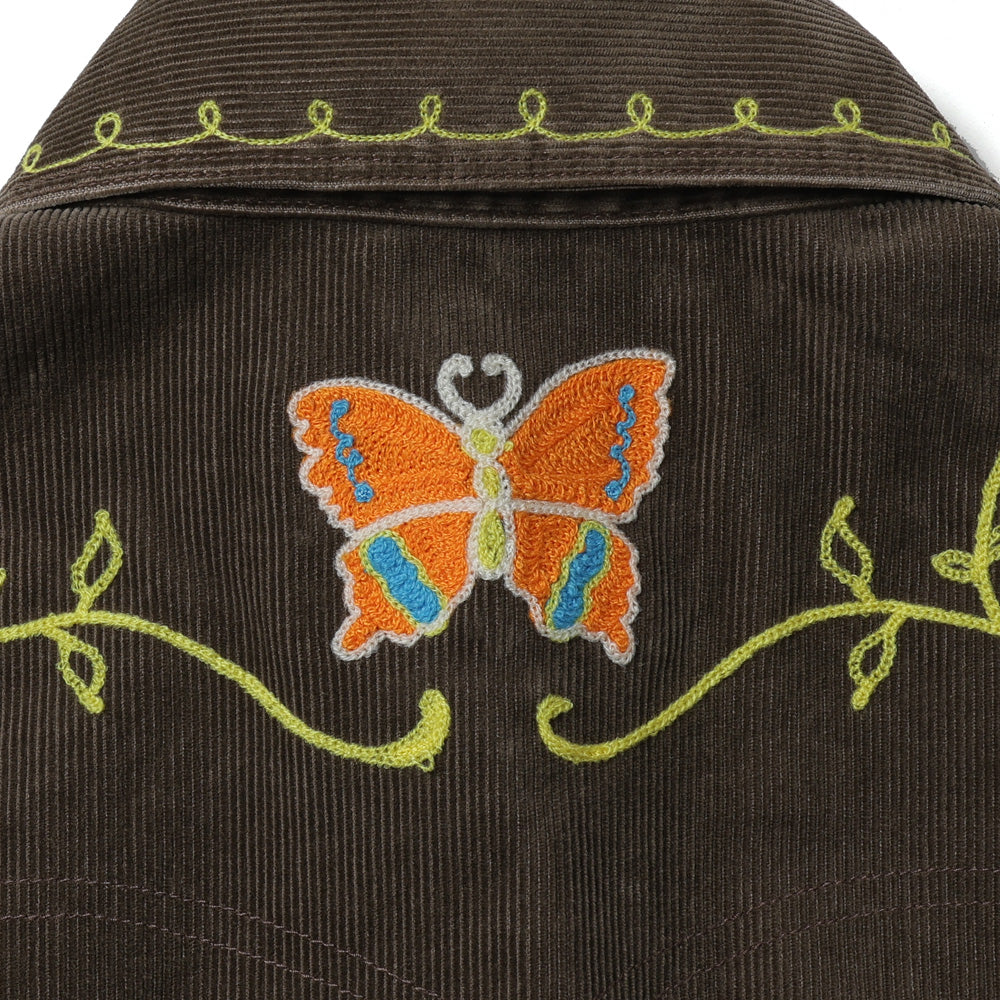 Papillon Emb. Jean Jacket - 14W Corduroy