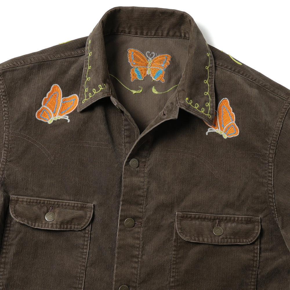 Papillon Emb. Jean Jacket - 14W Corduroy