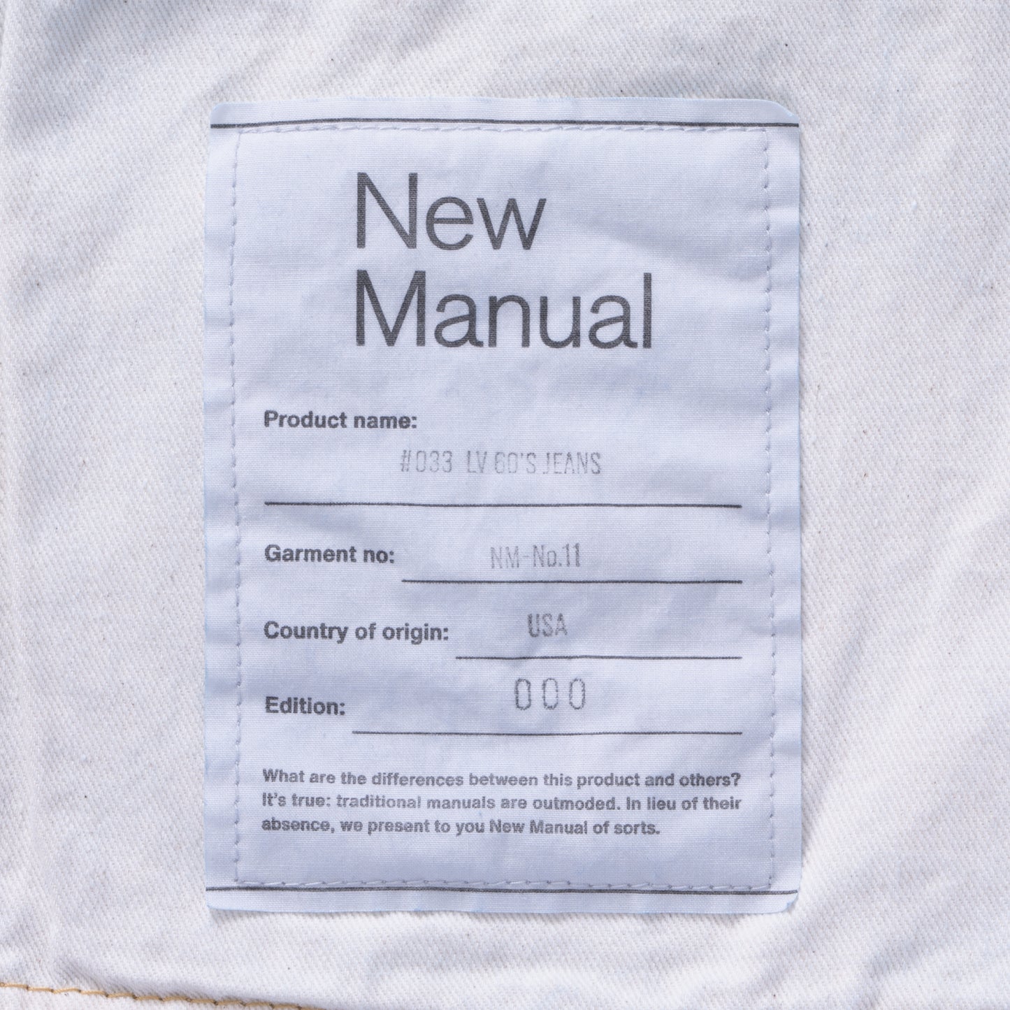 #033 LV 60'S JEANS ONE-WASHED