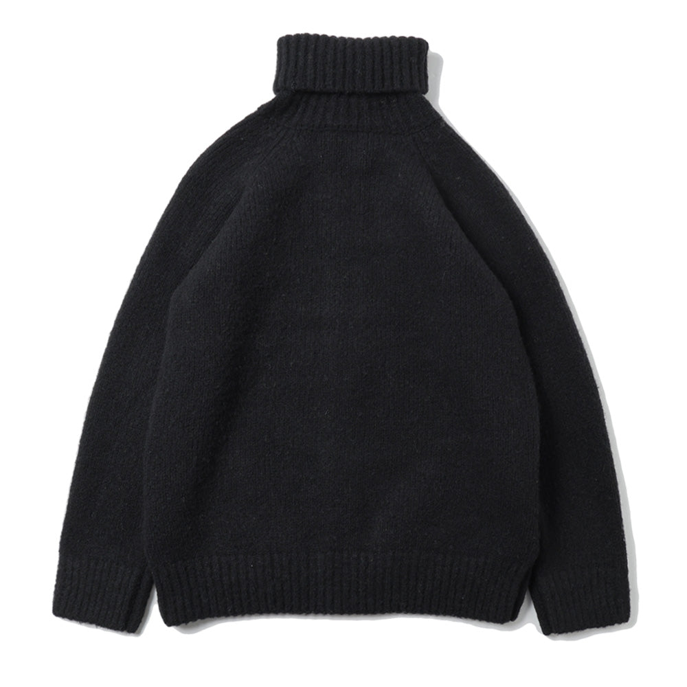 HIKER HIGH NECK ZIP BLOUSON WOOL BOUCLE KNIT