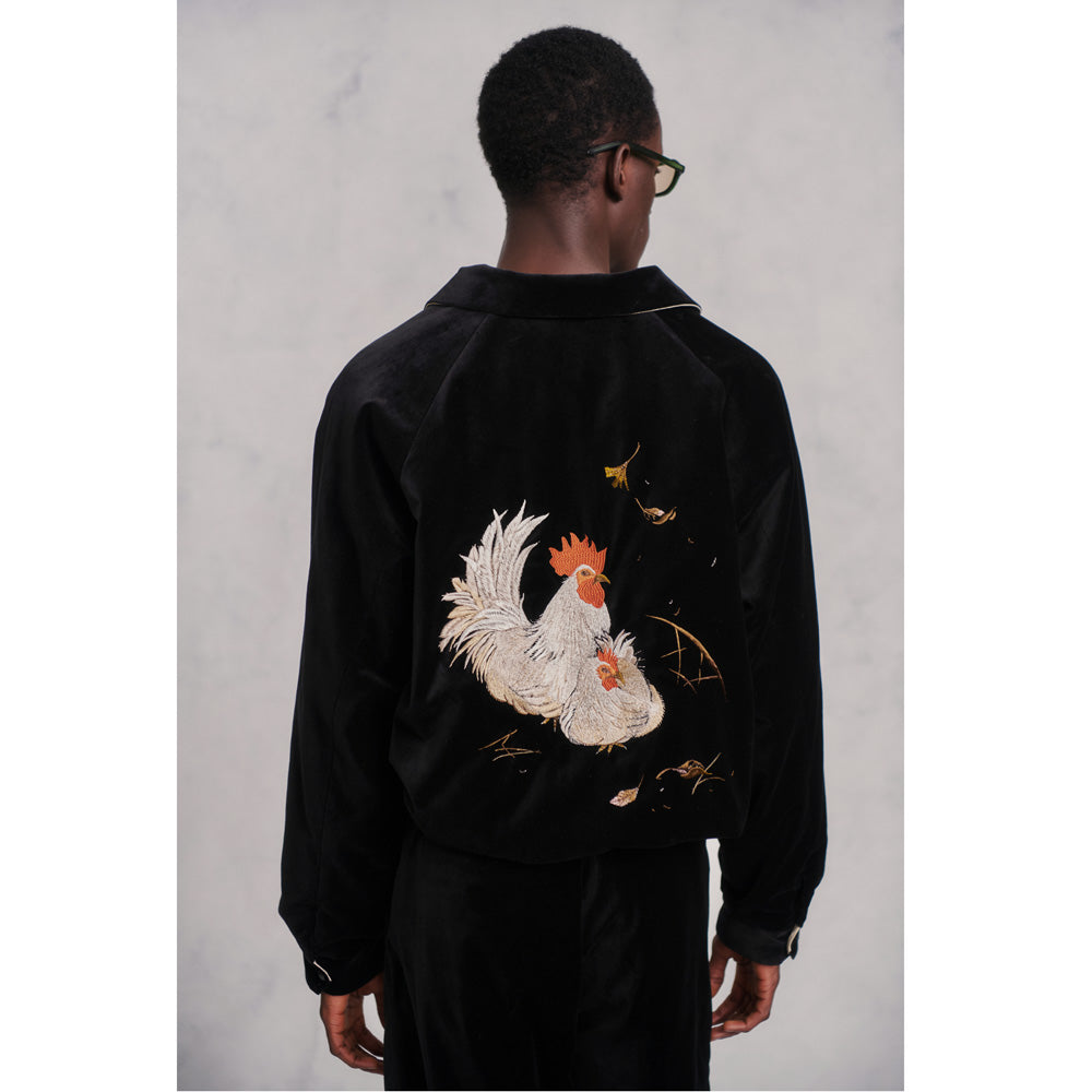STUNNING VELVET SOUVENIR JACKET(Niwatori to Hiyoko)