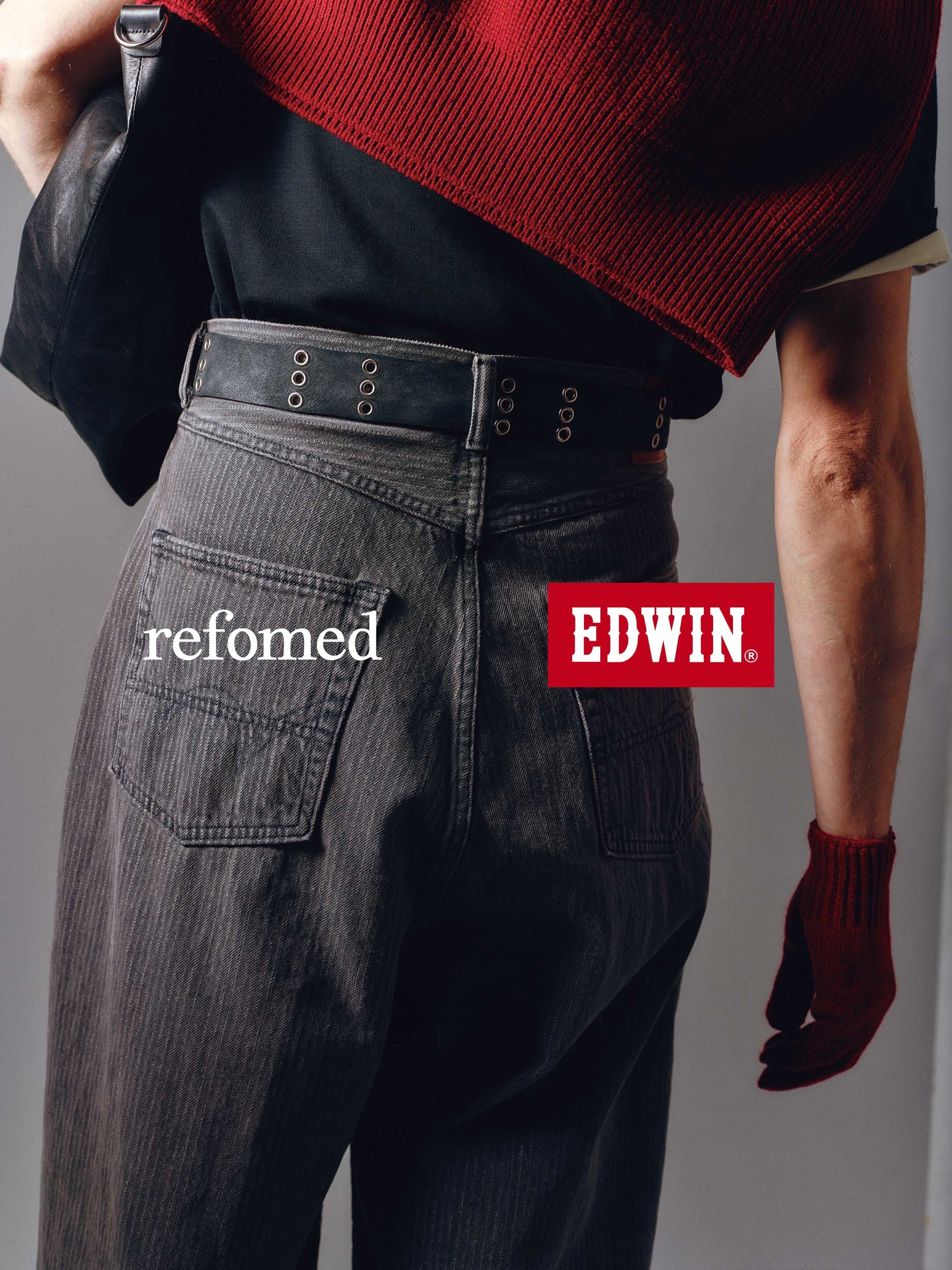 refomed × EDWIN FRESH MAN DENIM WIDE PANTS by EDWIN STRIPE (REPT