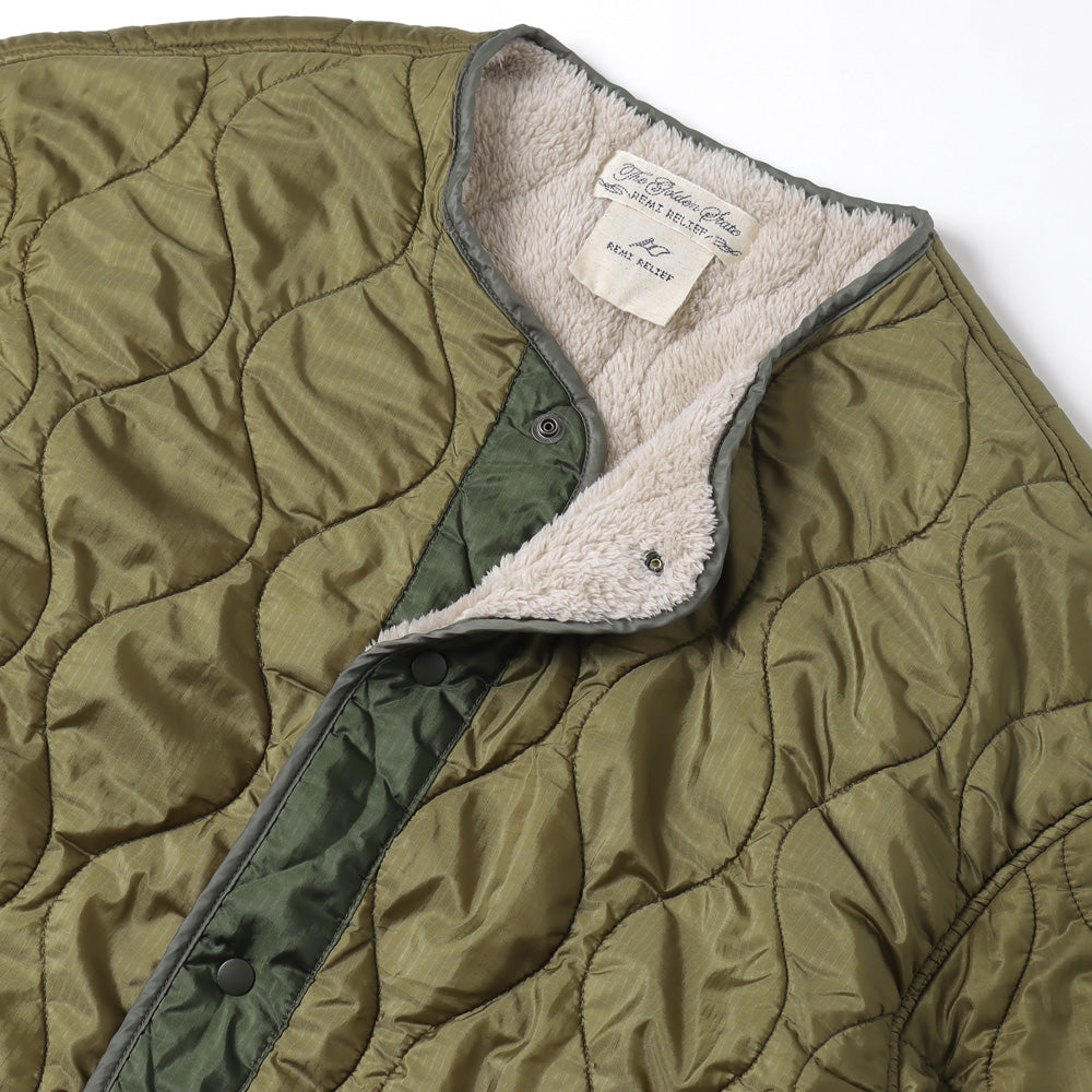 Nylon ripstop fleece quilted jacket