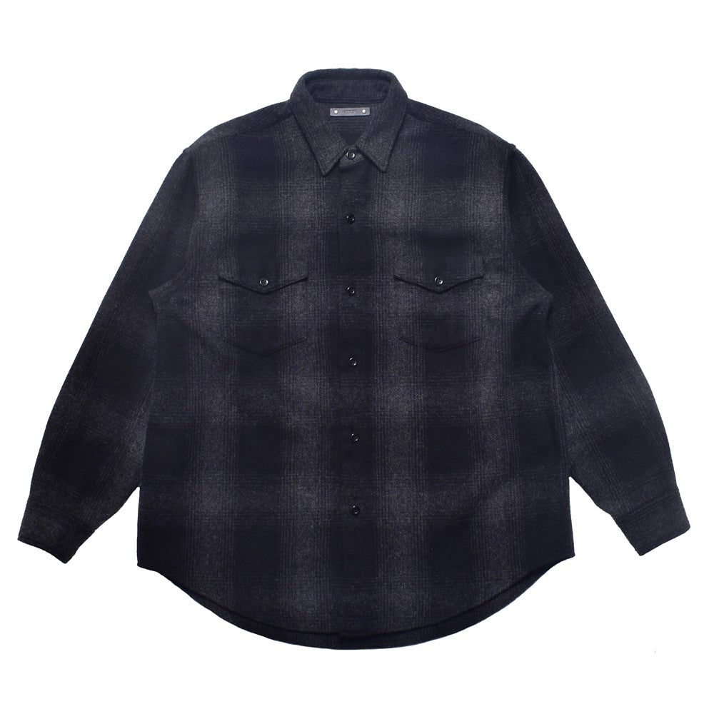 マインデニム Black Denim Check Western SH MINEDENIMの商品一覧