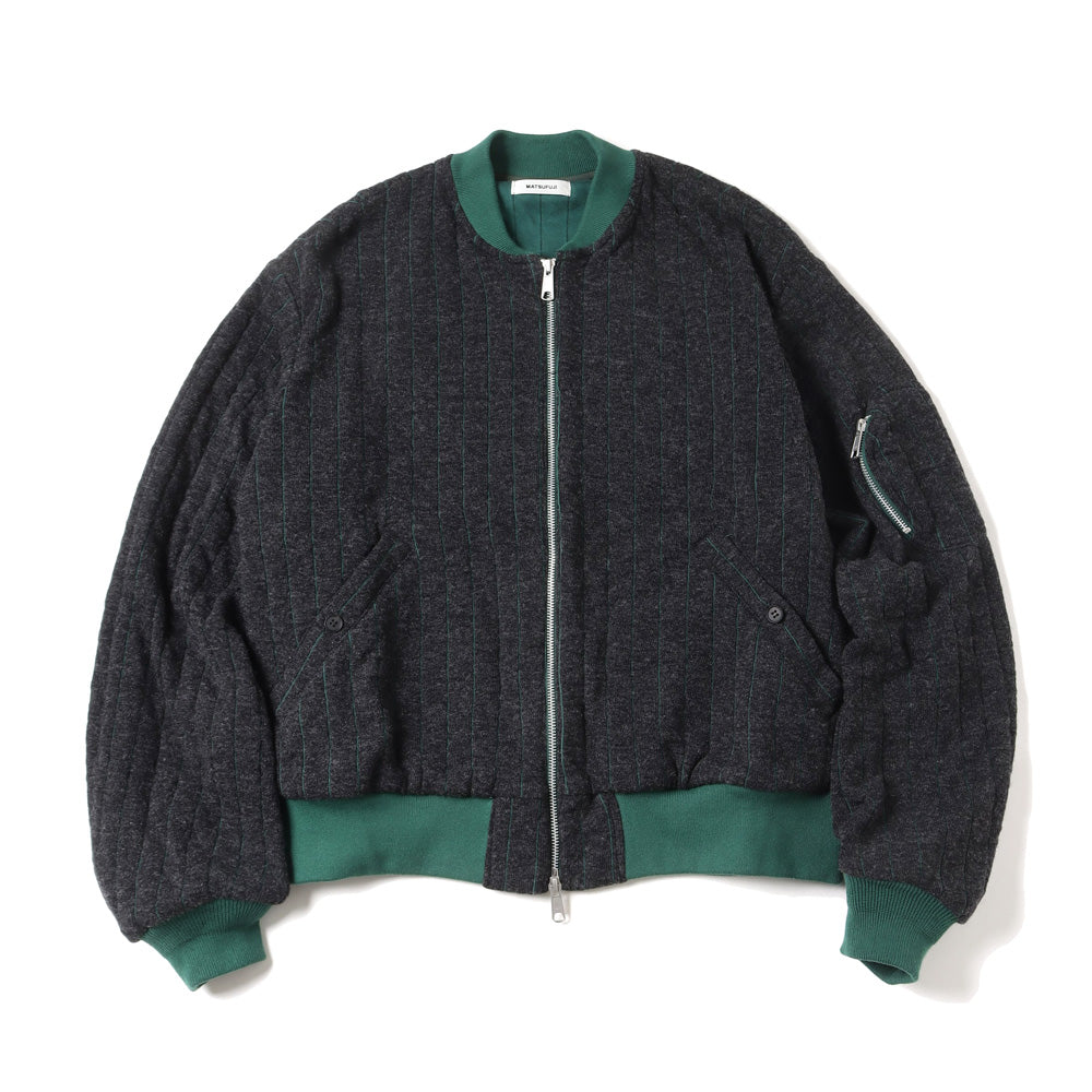 Stripe Quilt Jacquard Flight Jacket
