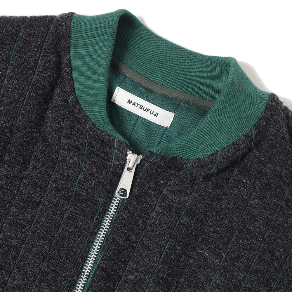 Stripe Quilt Jacquard Flight Jacket