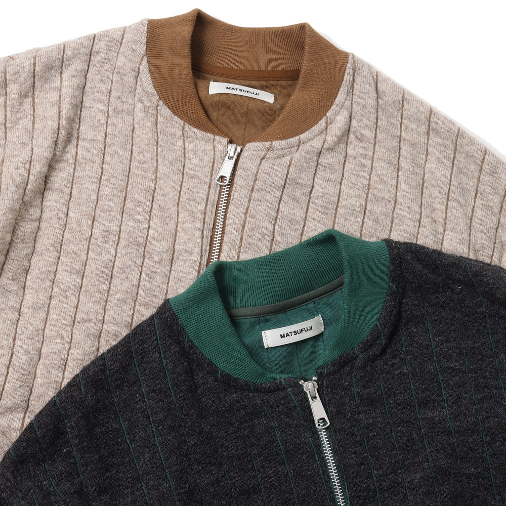 Stripe Quilt Jacquard Flight Jacket