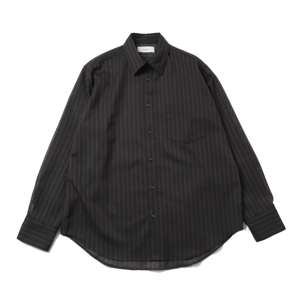 STRIPE SHIRT RECYCLE POLYESTER x WOOL