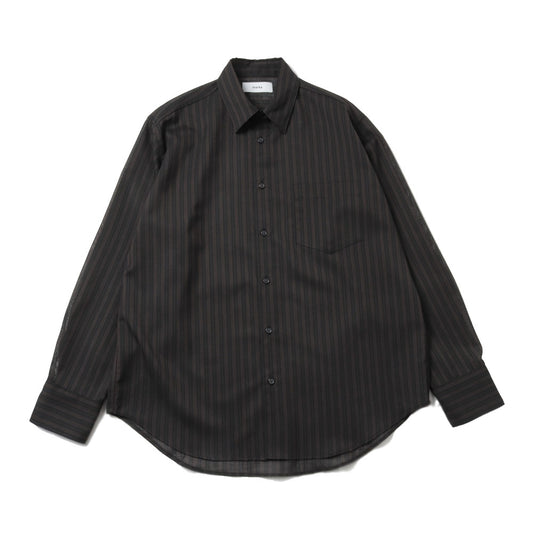 STRIPE SHIRT RECYCLE POLYESTER x WOOL