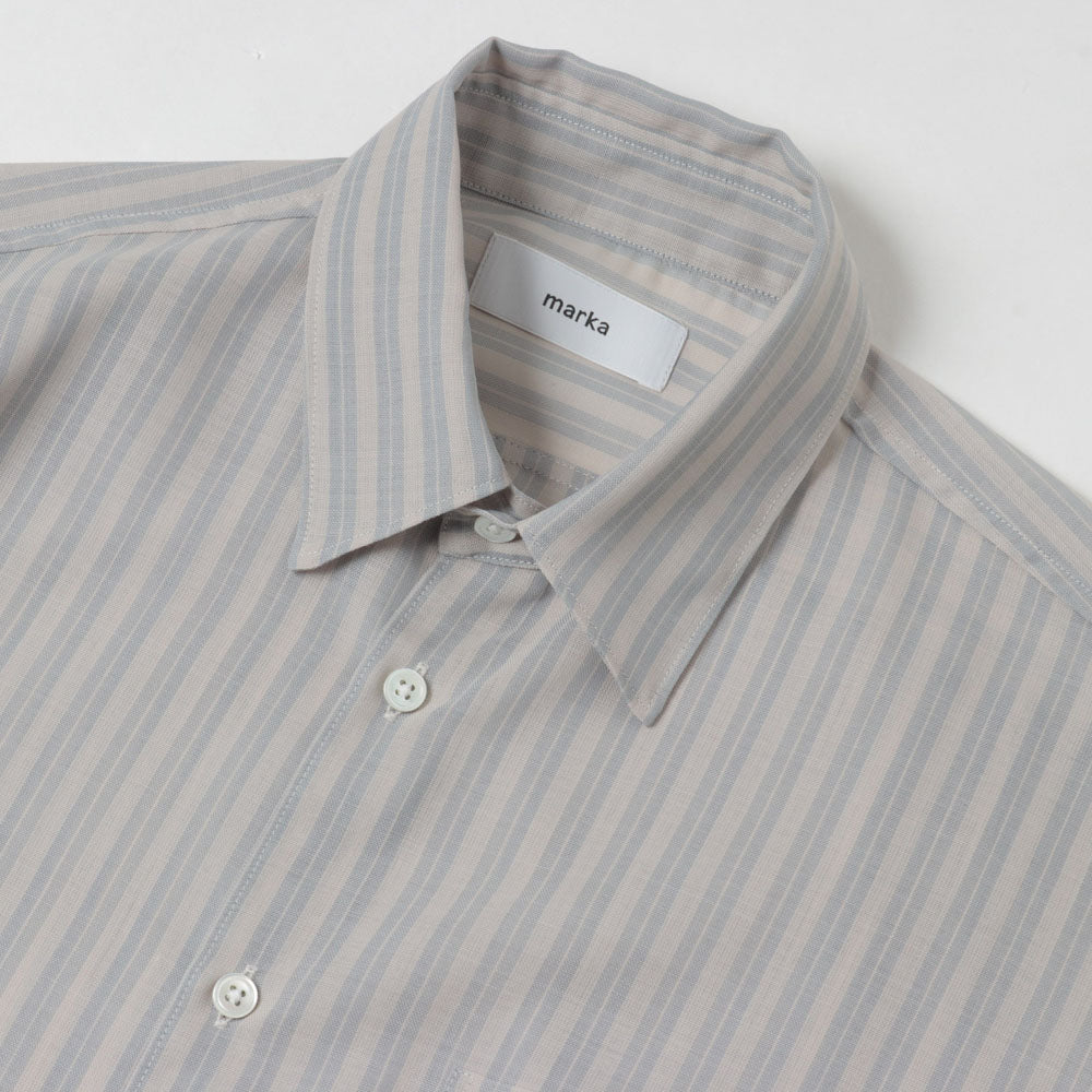 STRIPE SHIRT RECYCLE POLYESTER x WOOL