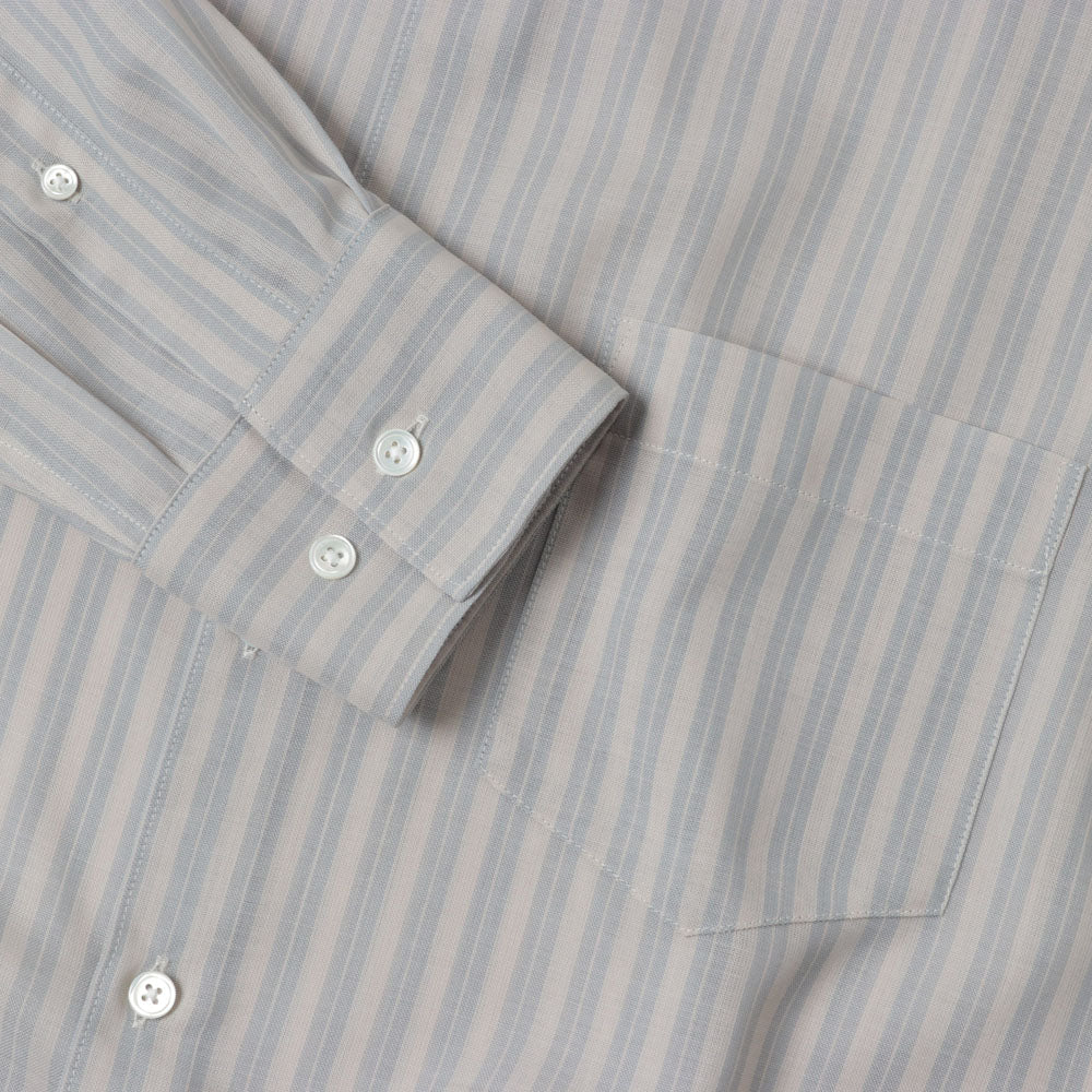 STRIPE SHIRT RECYCLE POLYESTER x WOOL