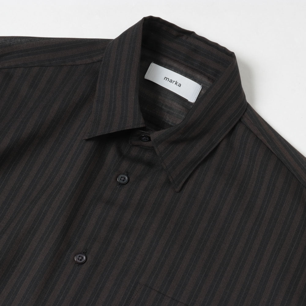 STRIPE SHIRT RECYCLE POLYESTER x WOOL
