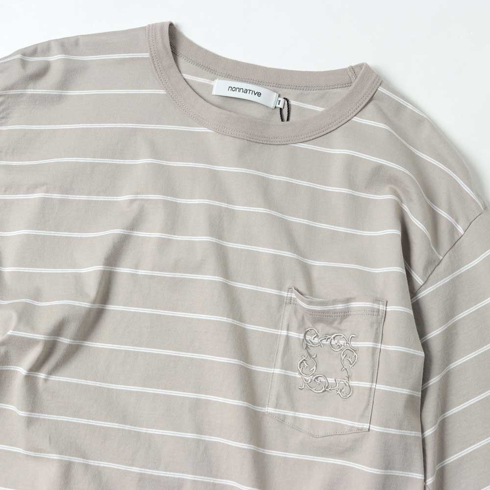 DWELLER L/S TEE BORDER COTTON JERSEY