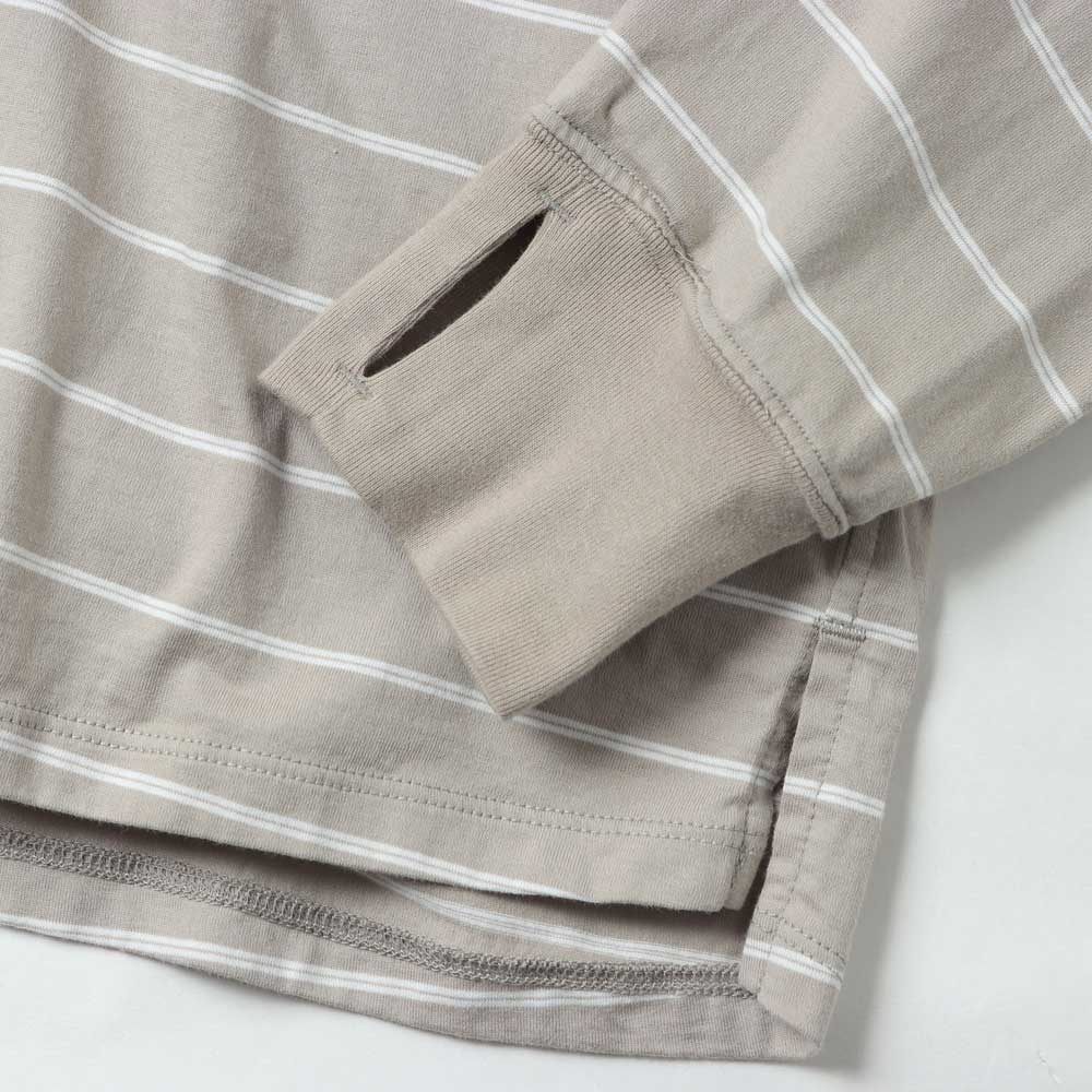 DWELLER L/S TEE BORDER COTTON JERSEY
