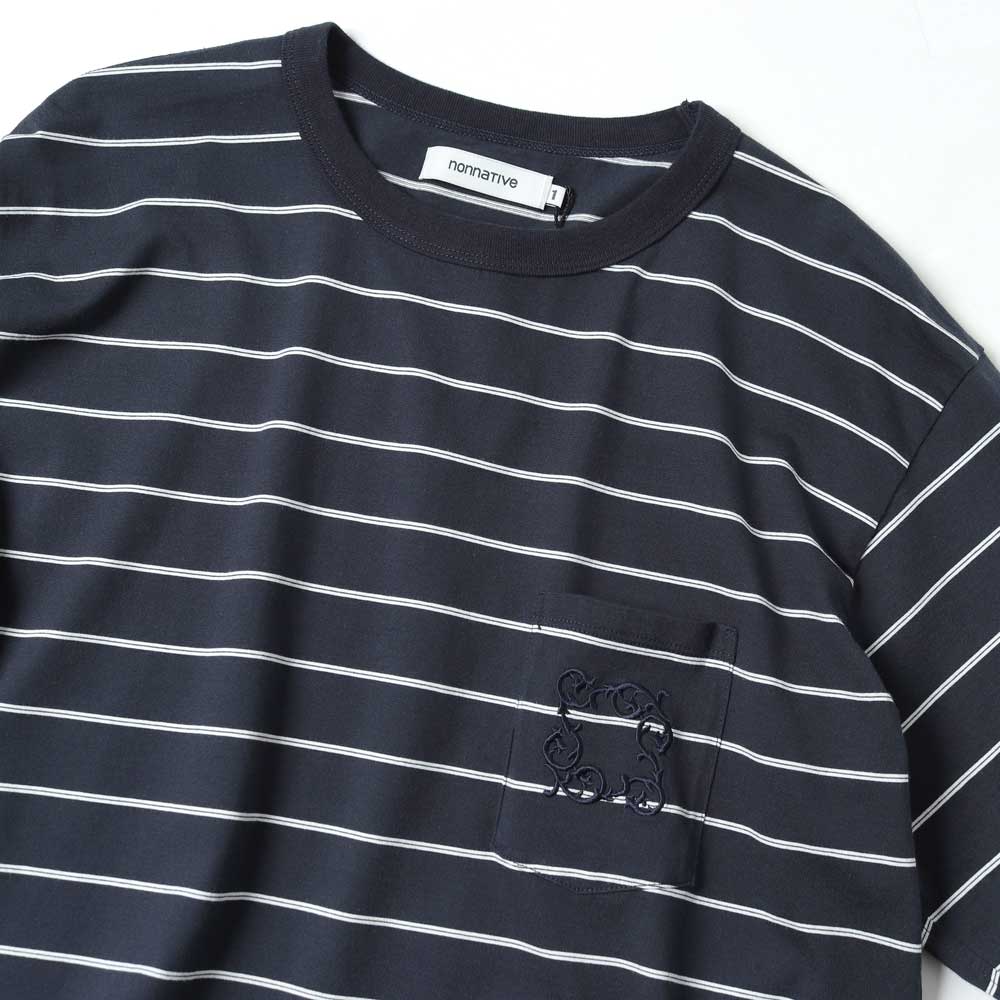 DWELLER L/S TEE BORDER COTTON JERSEY