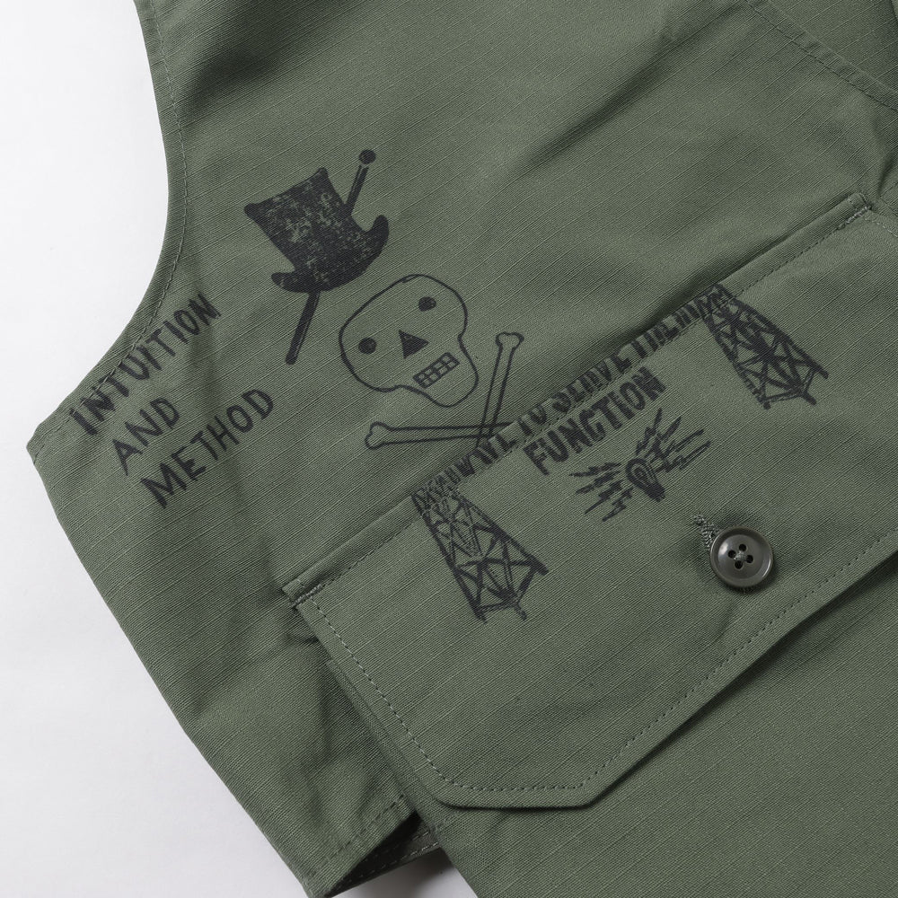 Fowl Vest - Graffiti Print Ripstop