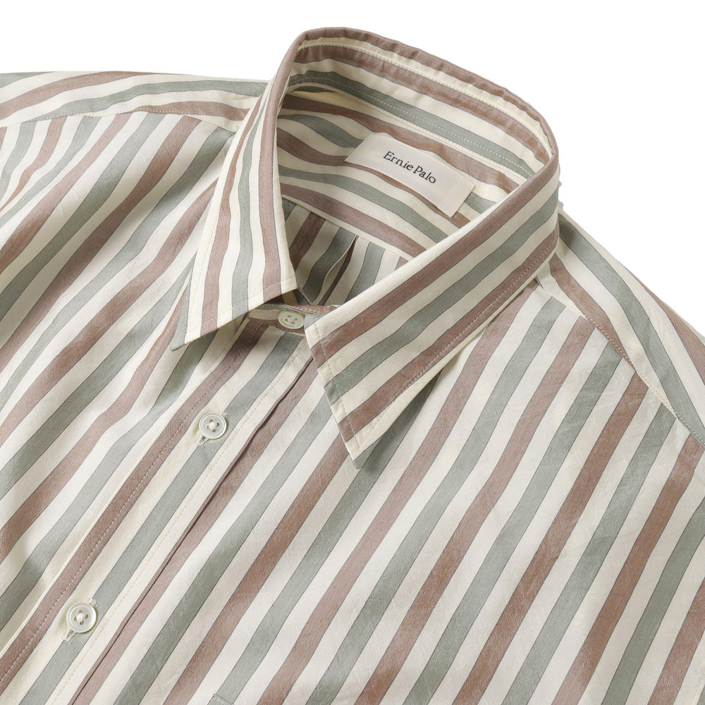 Cotton Silk Stripe Shirt
